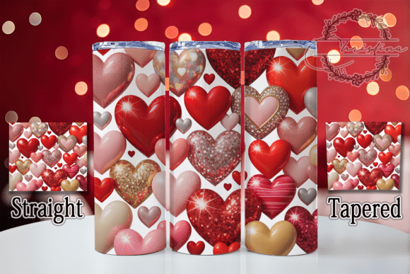 3D Diamond Glitter Hearts Tumbler: Elevate Your Drinkware