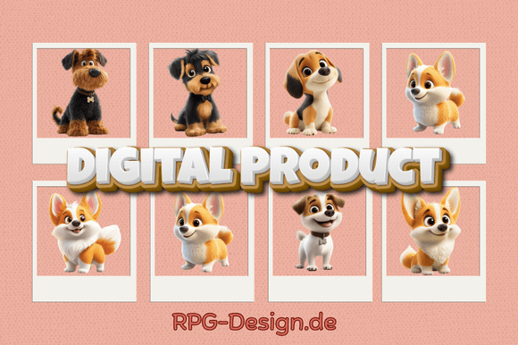 3d Dogs Stamps