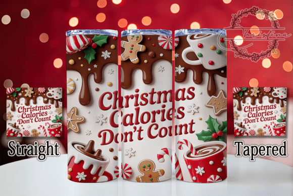 3D Funny Christmas Calories Tumbler Design for Creators