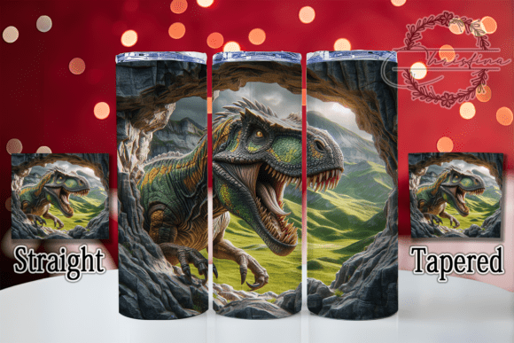 3D Funny Dinosaur Tumbler Design