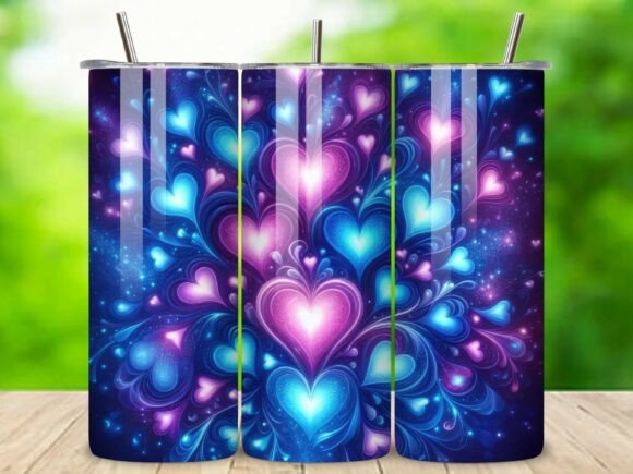 3D Heart Valentine 20oz Tumbler Wrap V.7: Elevating Brand Visuals