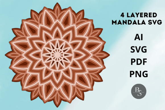 3D Mandala, Layered Mandala SVG