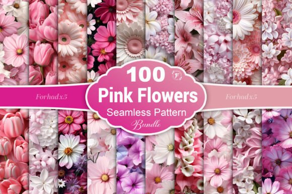3D Pink Flower Seamless Pattern