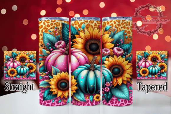 3D Puffy Pumpkin Fall Tumbler Wrap