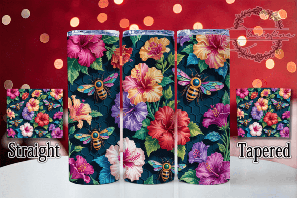 3D Spring Nature Bee 20oz Tumbler Design