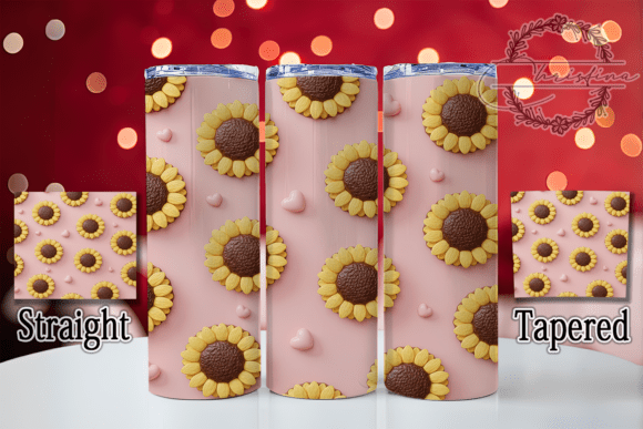 3D Sunflower Heart Tumbler: Elevate Your Drinkware Designs