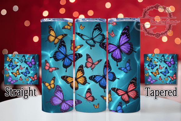 3D Vibrant Rainbow Butterfly Tumbler: Integrating Digital Assets into Professional Drinkware Workflows