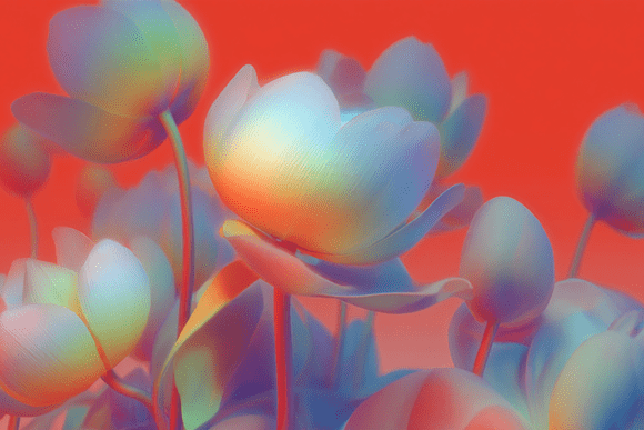 Holographic 3D Floral Texture