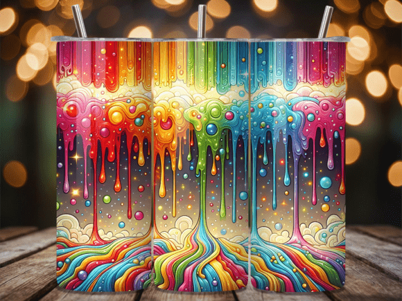 Rainbow Paint Drip 3D Abstract Tumbler: A Strategic Asset for Custom Drinkware