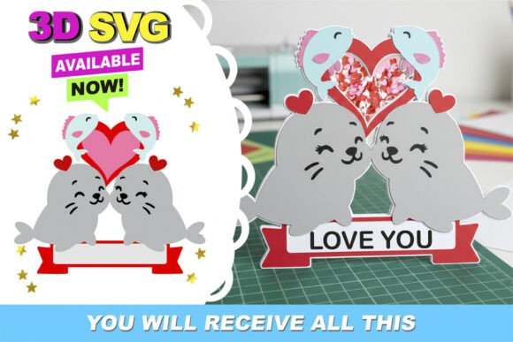 Seal Love Cake Topper 3D SVG: Elevating Personalized Celebrations with Modern Design