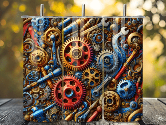 Transform Your DIY Projects with the Colorful 3D Steampunk Gear Tumbler Wrap